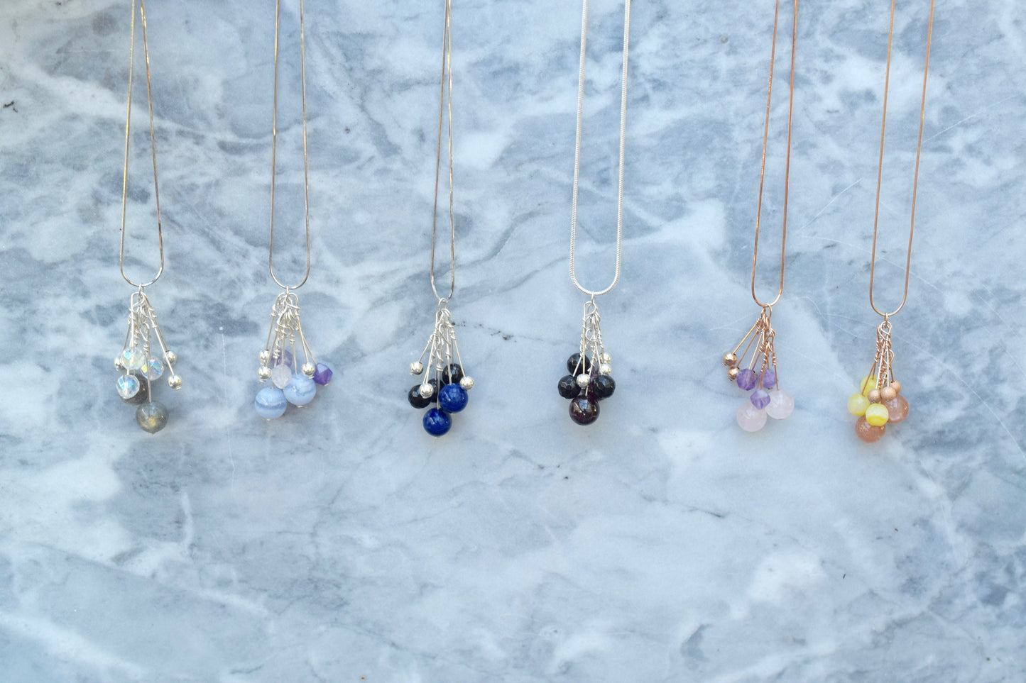 Cluster Gemstone Necklace