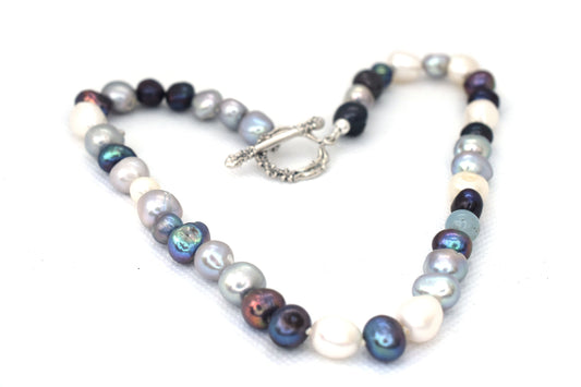Pearl and Gemstone Necklace, Pearl & Aquamarine Necklace