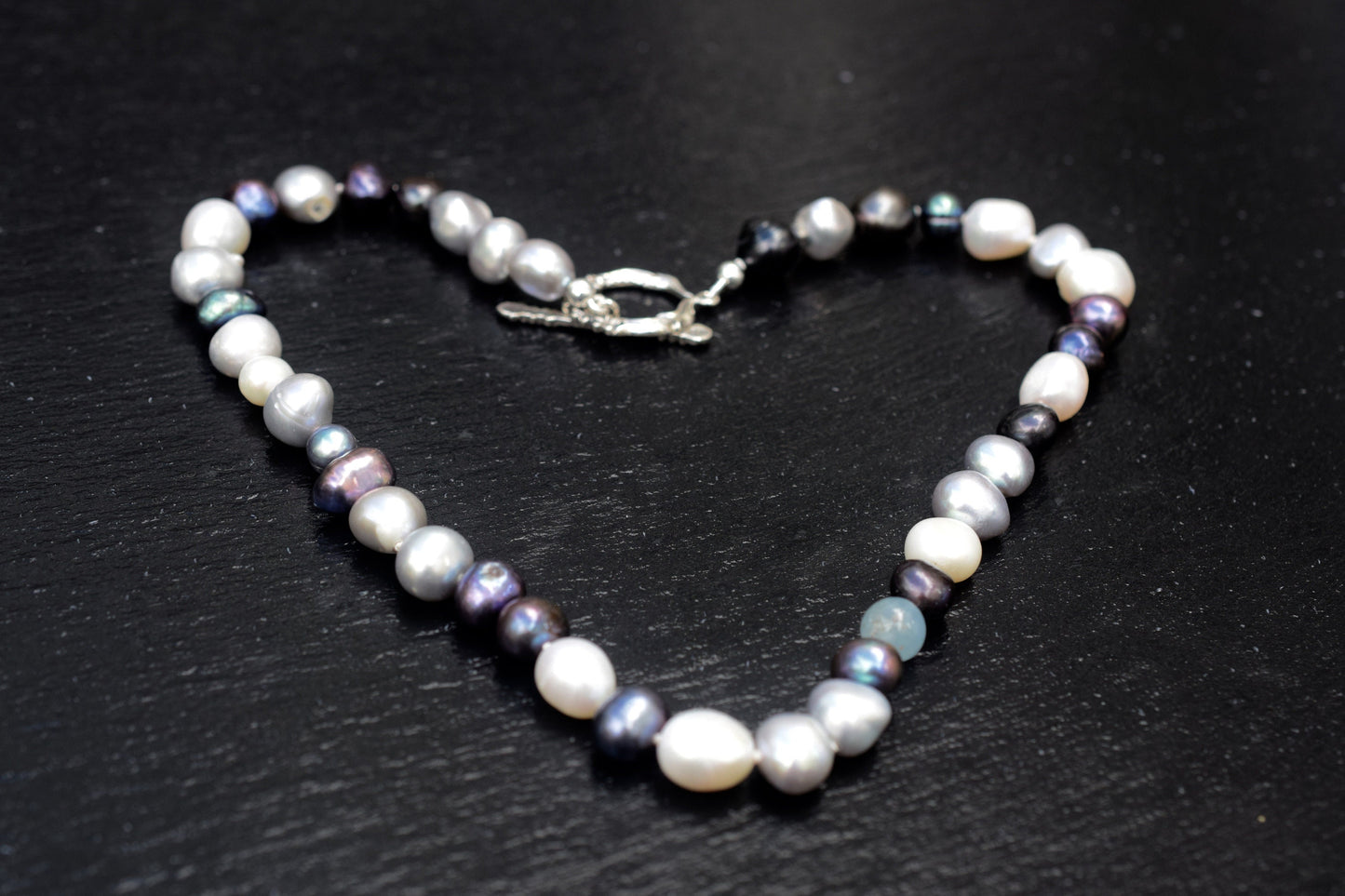Pearl and Gemstone Necklace, Pearl & Aquamarine Necklace