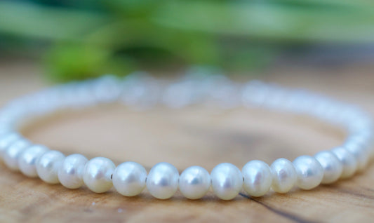 Tiny Pearl Bracelet in Sterling Silver
