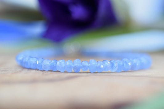 Blue Sapphire Bracelet, Natural Sapphire Bracelet, Sapphire Minimalist Bracelet,