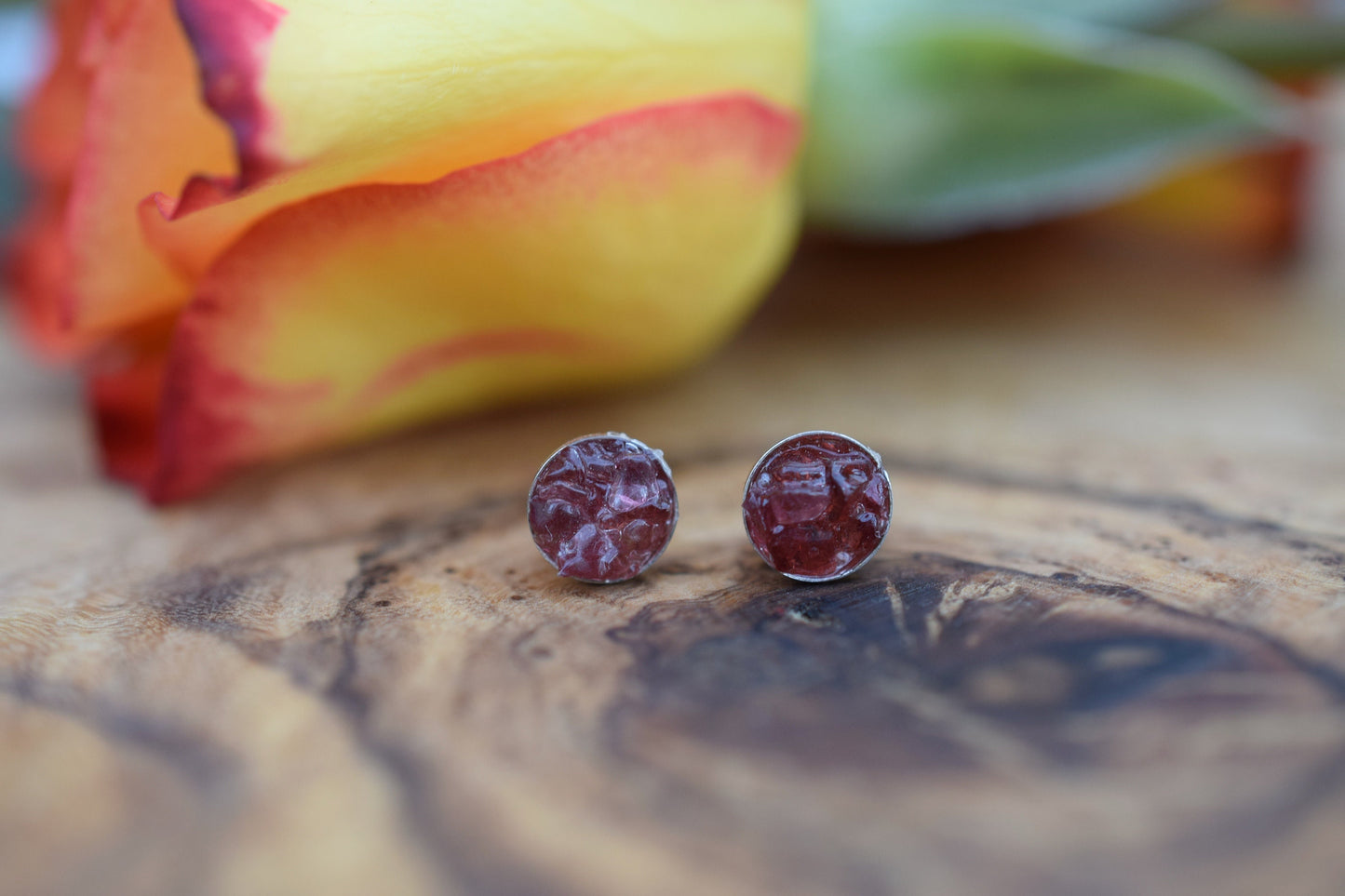 Raw Garnet Earrings