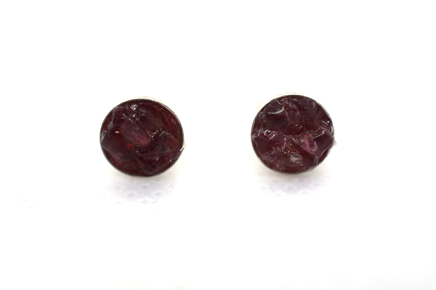 Raw Garnet Earrings