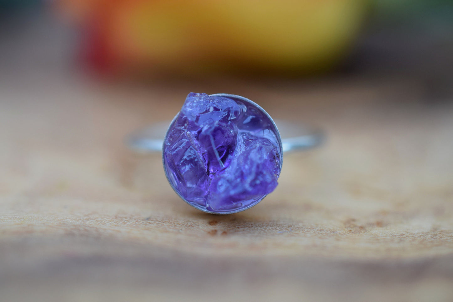 Raw Amethyst Ring Sterling Silver