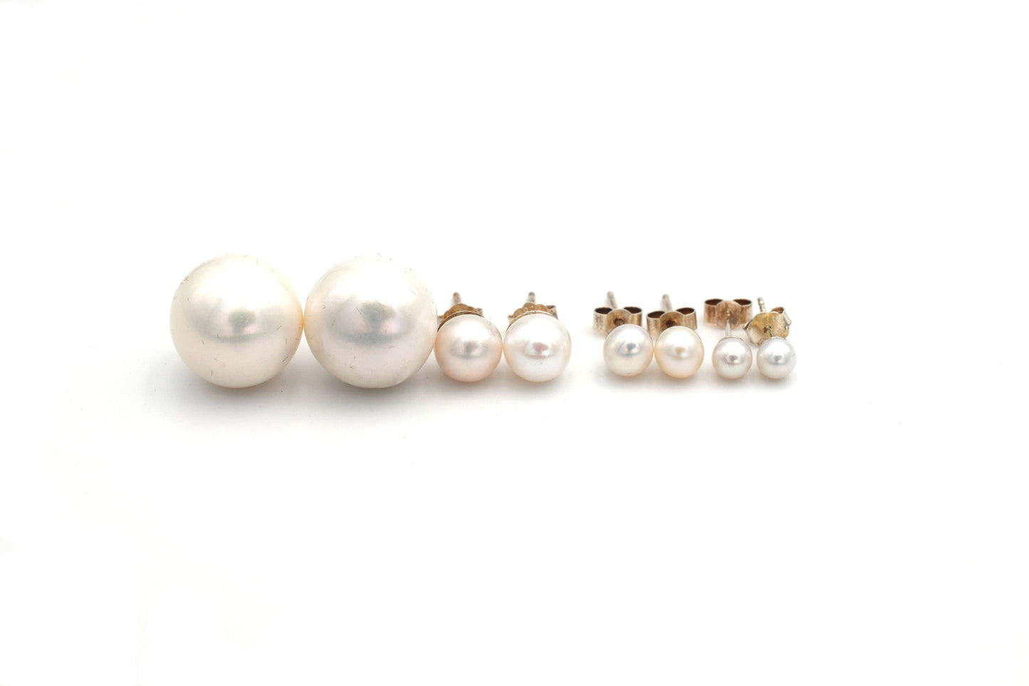 White Freshwater Pearl Stud Earrings in Sterling Silver