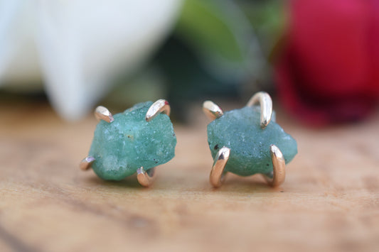 Natural Emerald Earrings in 14K Gold Filled