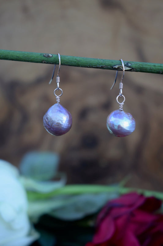 Pink Baroque Pearl Earrings