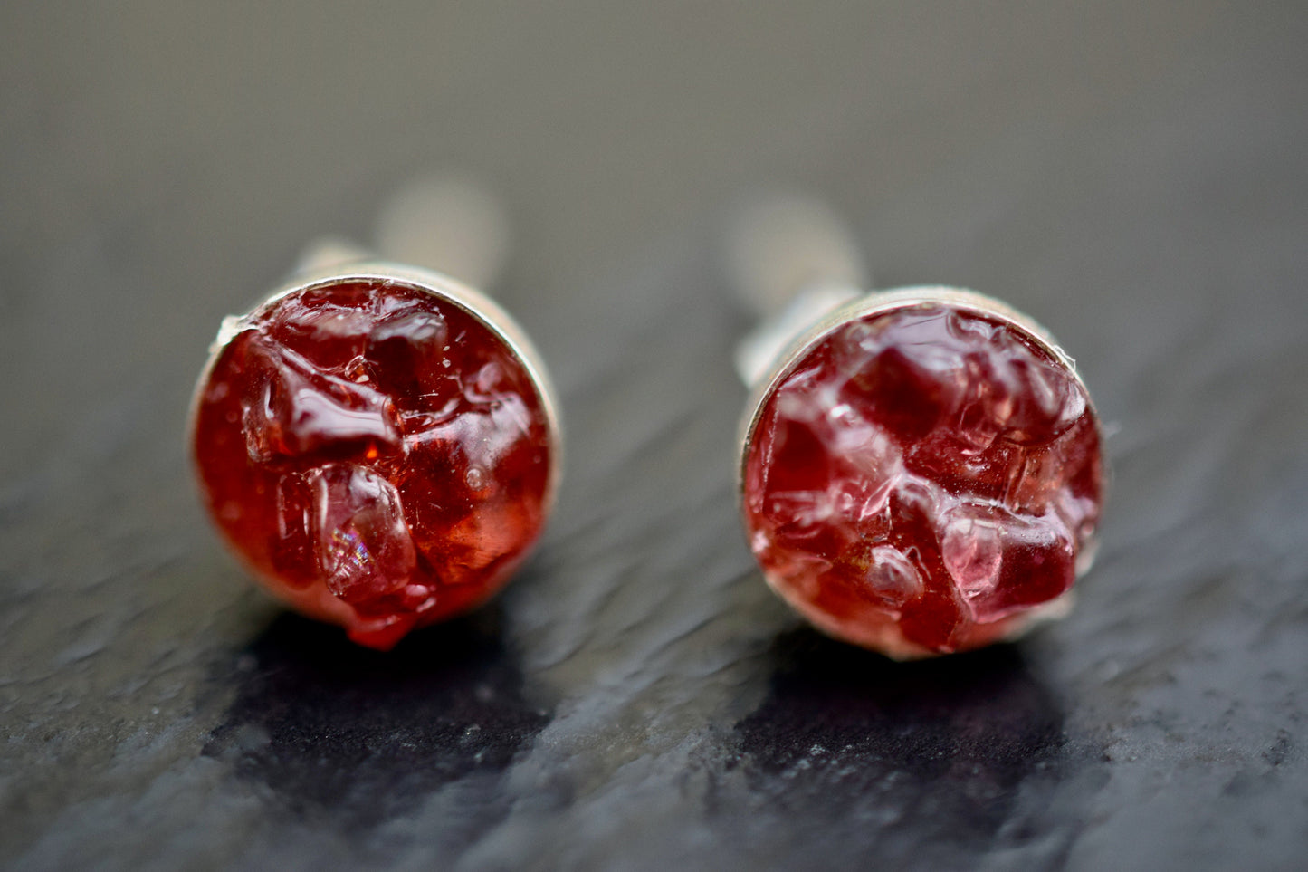 Raw Garnet Earrings