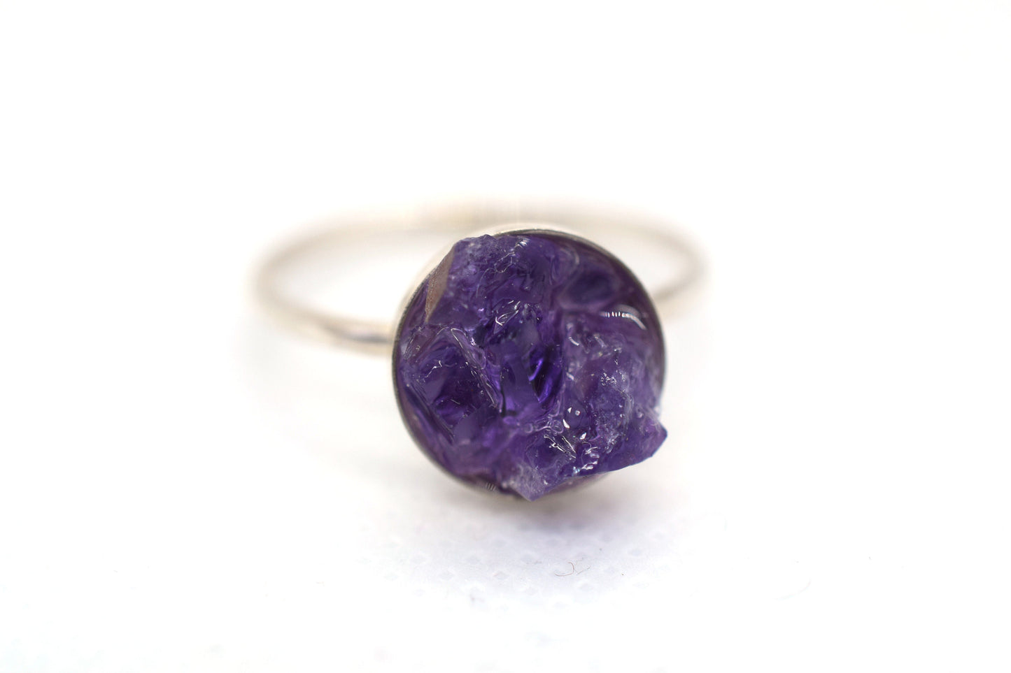 Raw Amethyst Ring Sterling Silver