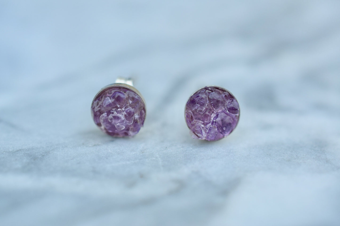 Raw Amethyst Earrings