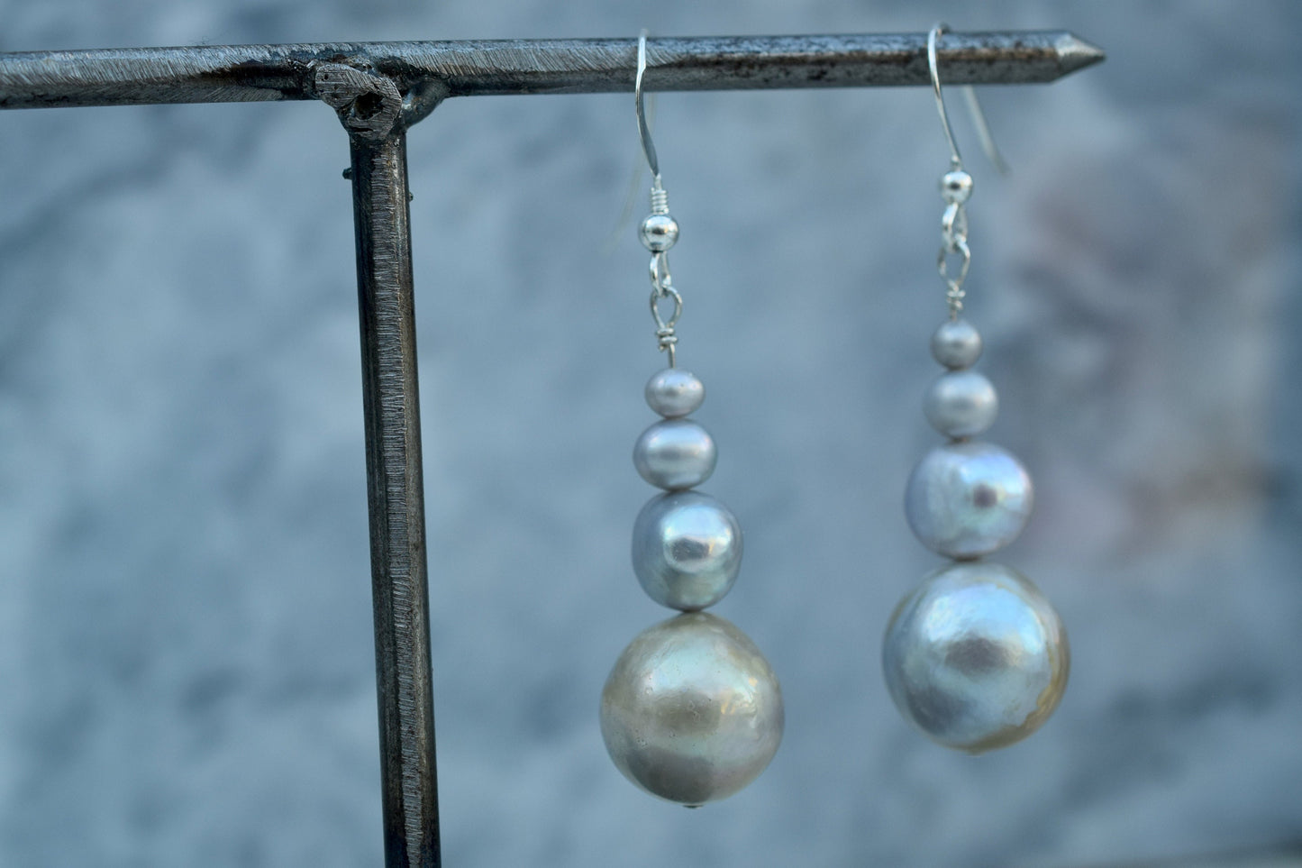 Grey Pearl Earrings