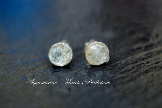 Raw Aquamarine Earrings