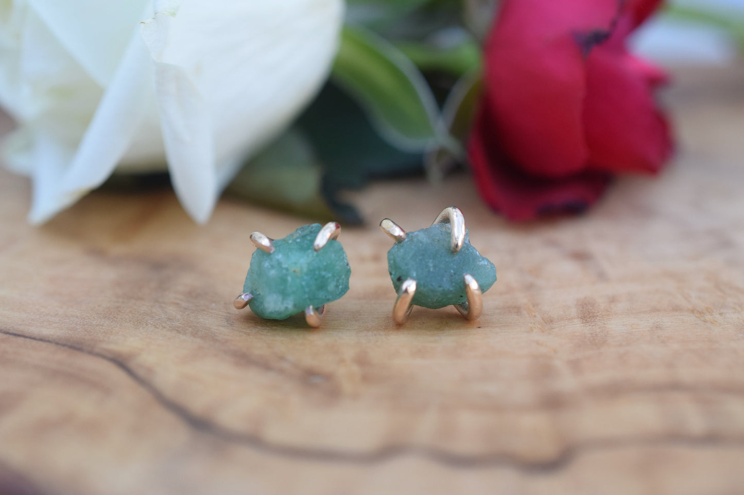 Natural Emerald Earrings in 14K Gold Filled
