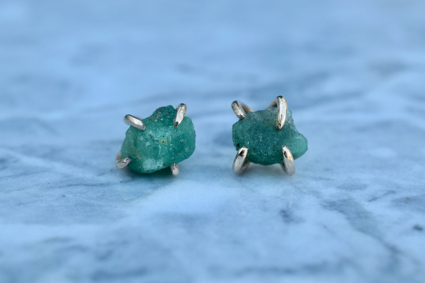 Natural Emerald Earrings in 14K Gold Filled