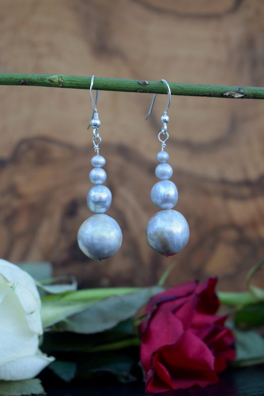 Grey Pearl Earrings