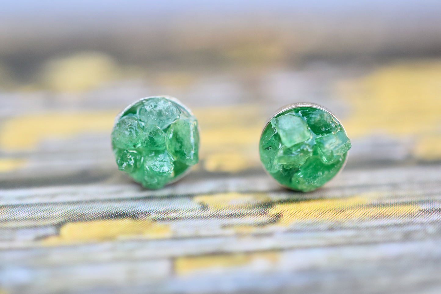 Raw Emerald Earrings