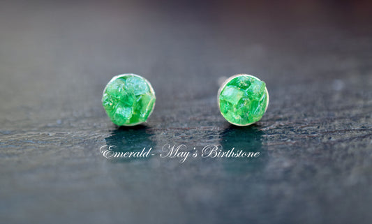 Raw Emerald Earrings