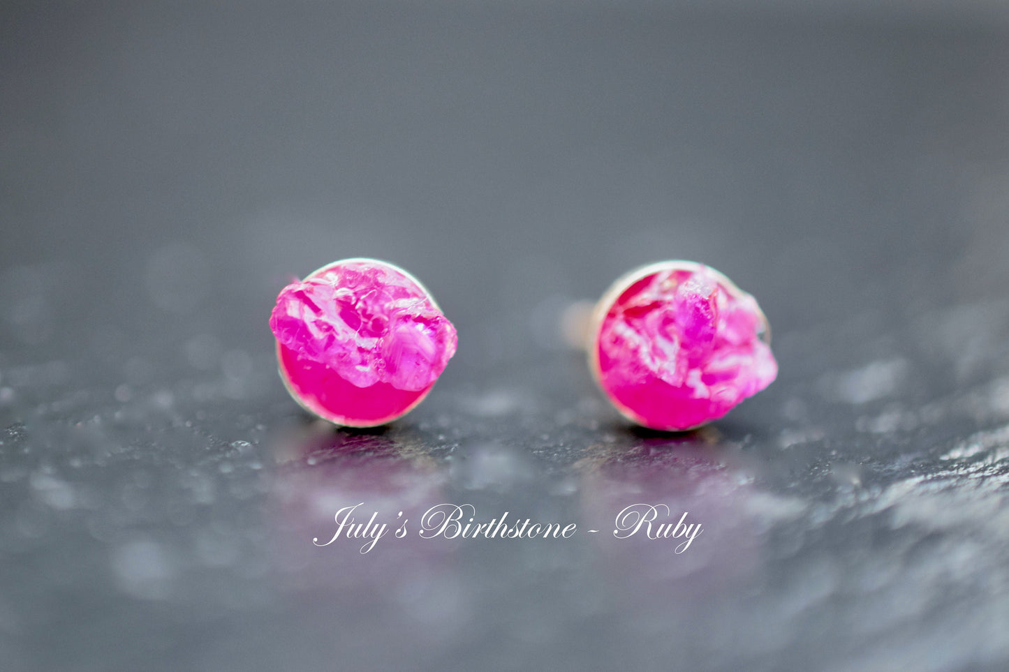 Raw  Ruby Earrings