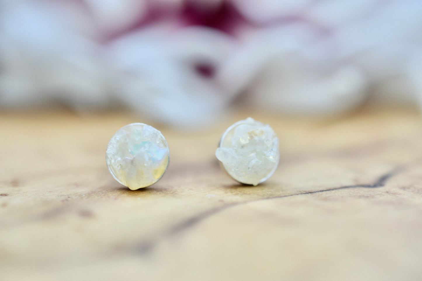 Ethiopian Opal Stud Earrings, Opal Stud Earrings Sterling Silver, Ethiopian Opal Earrings Gold Filled, Gold Opal Studs.