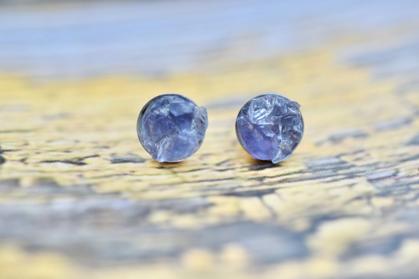 Raw Tanzanite Earrings