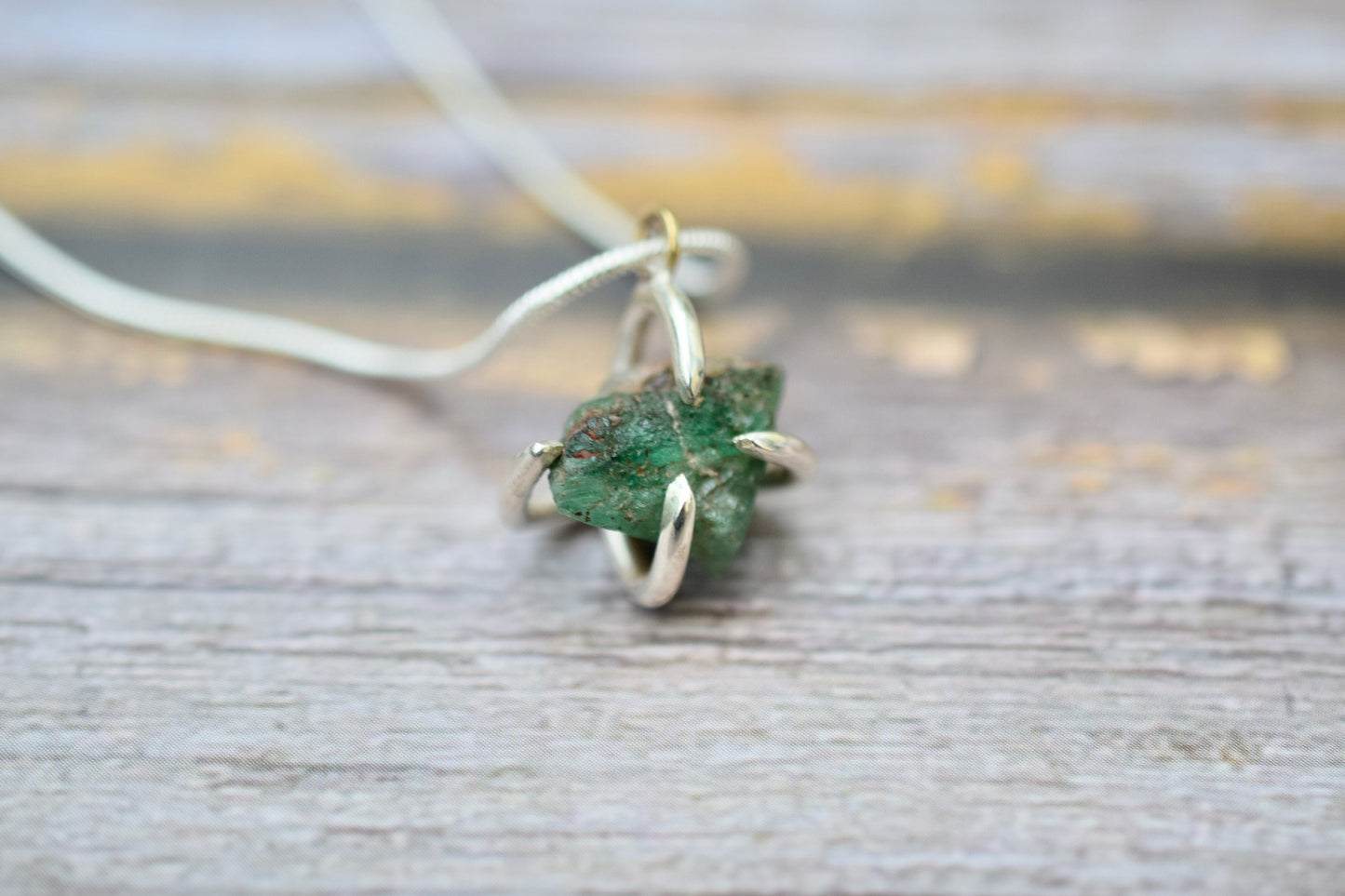 Raw Emerald Necklace