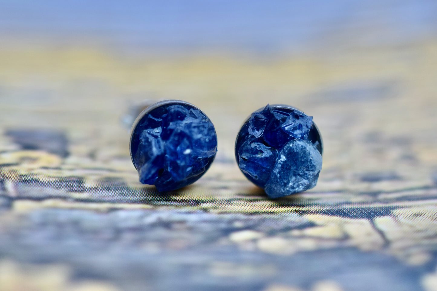 Raw Sapphire Earrings