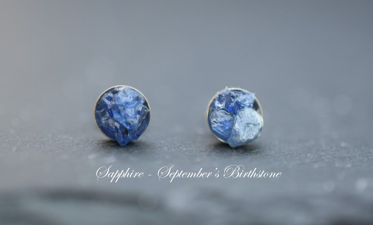 Raw Sapphire Earrings