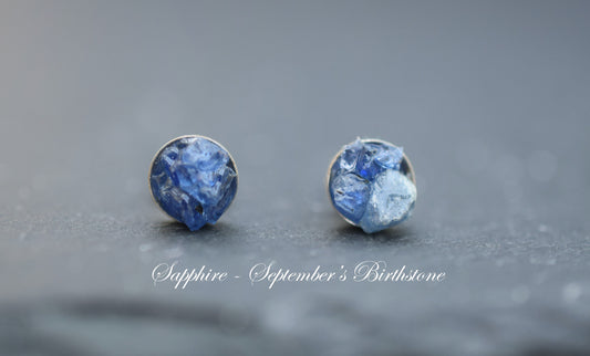 Raw Sapphire Earrings
