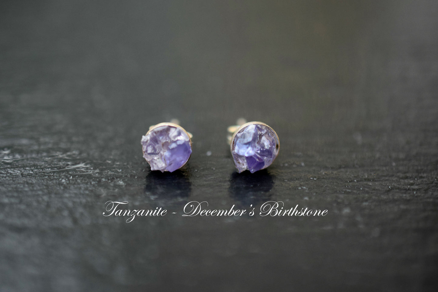 Raw Tanzanite Earrings