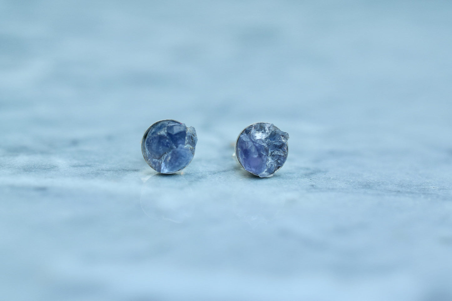 Raw Tanzanite Earrings