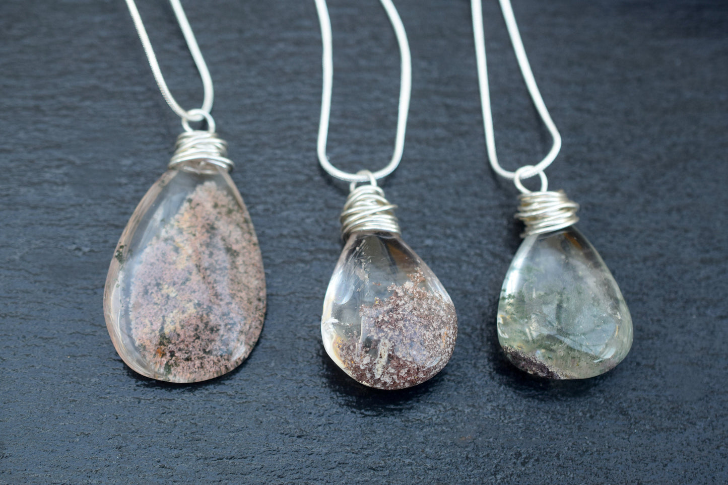 Phantom Quartz Necklace in Sterling Silver