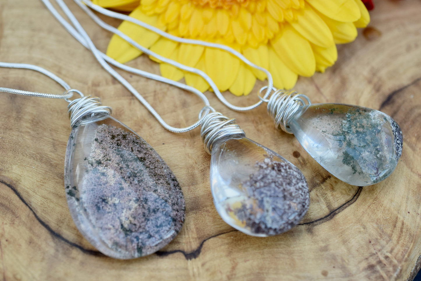 Phantom Quartz Necklace in Sterling Silver