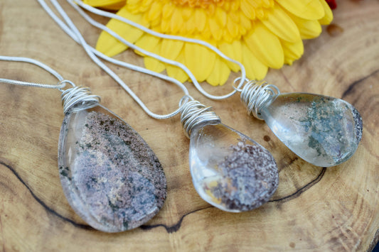 Phantom Quartz Necklace in Sterling Silver