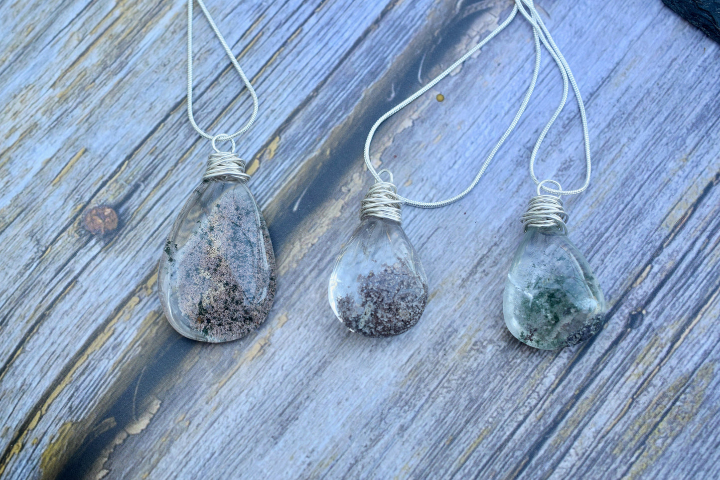 Phantom Quartz Necklace in Sterling Silver