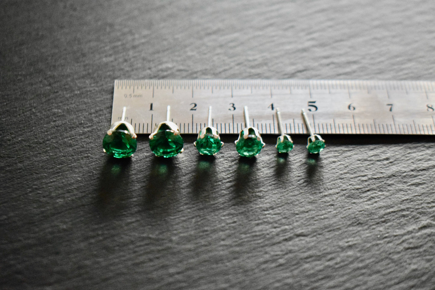 Lab Created Emerald Earrings in Sterling Silver or 14K Gold Filled, Emerald Statement Earrings, 14K Emerald Earrings