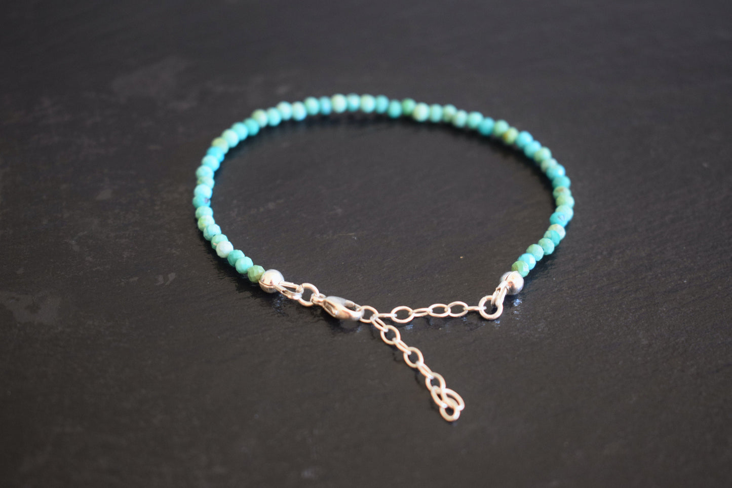 Green Aventurine Bracelet, Delicate Green Bracelet, Tiny Bead Bracelet, Simple Beaded Bracelet