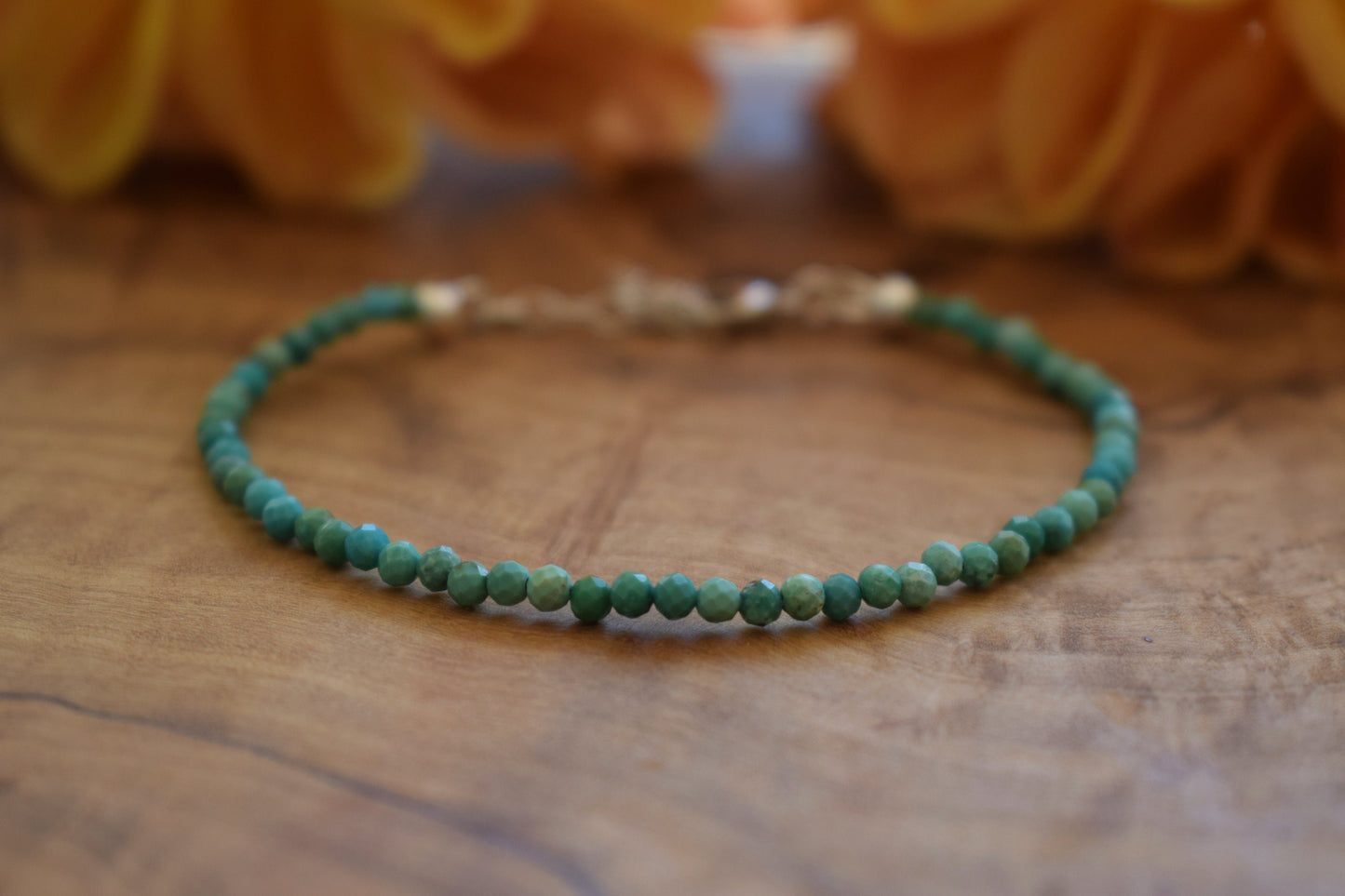 Green Aventurine Bracelet, Delicate Green Bracelet, Tiny Bead Bracelet, Simple Beaded Bracelet