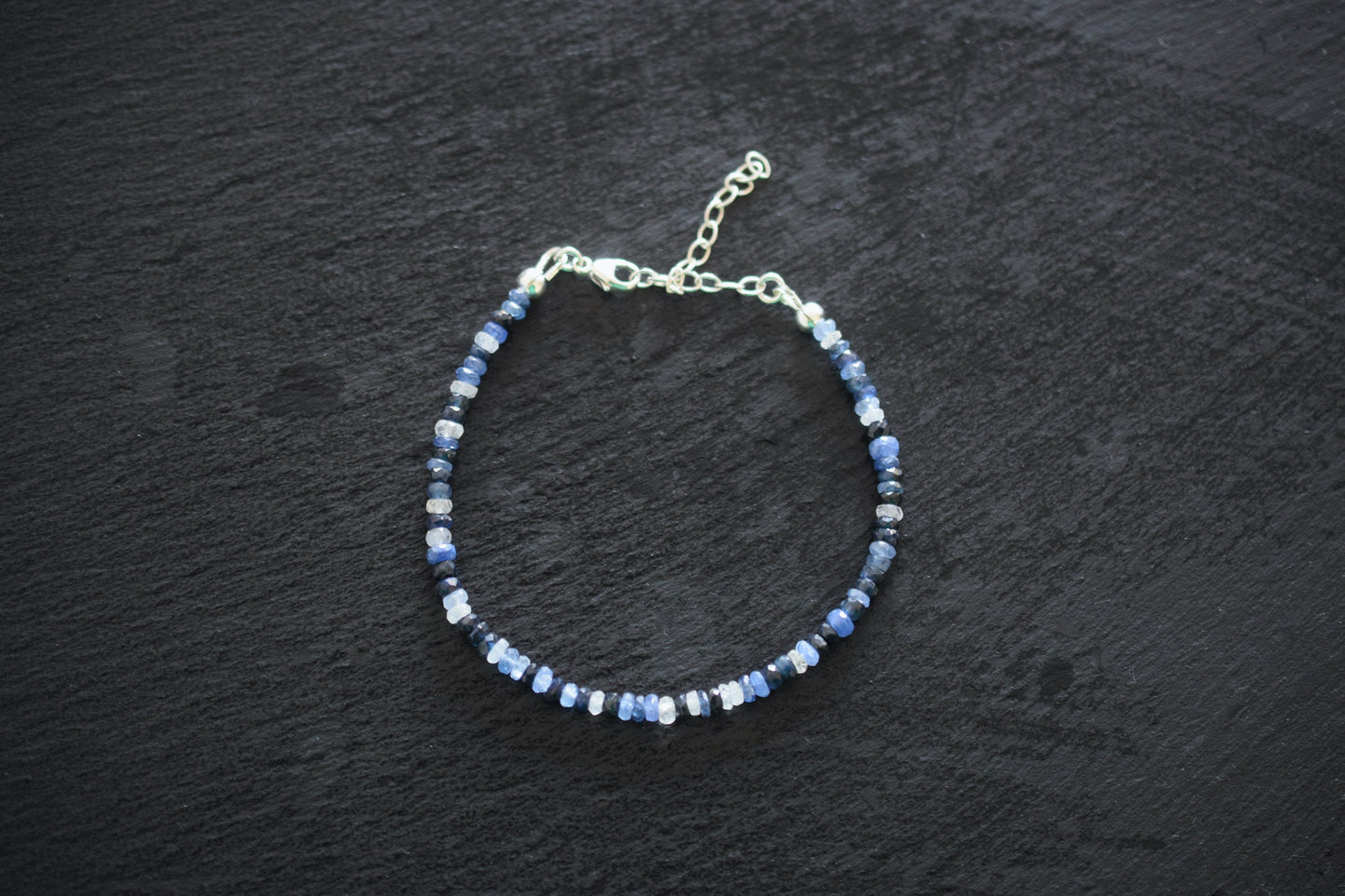 Natural Sapphire Bracelet, Blue Sapphire Bracelet & White Sapphire Bracelet