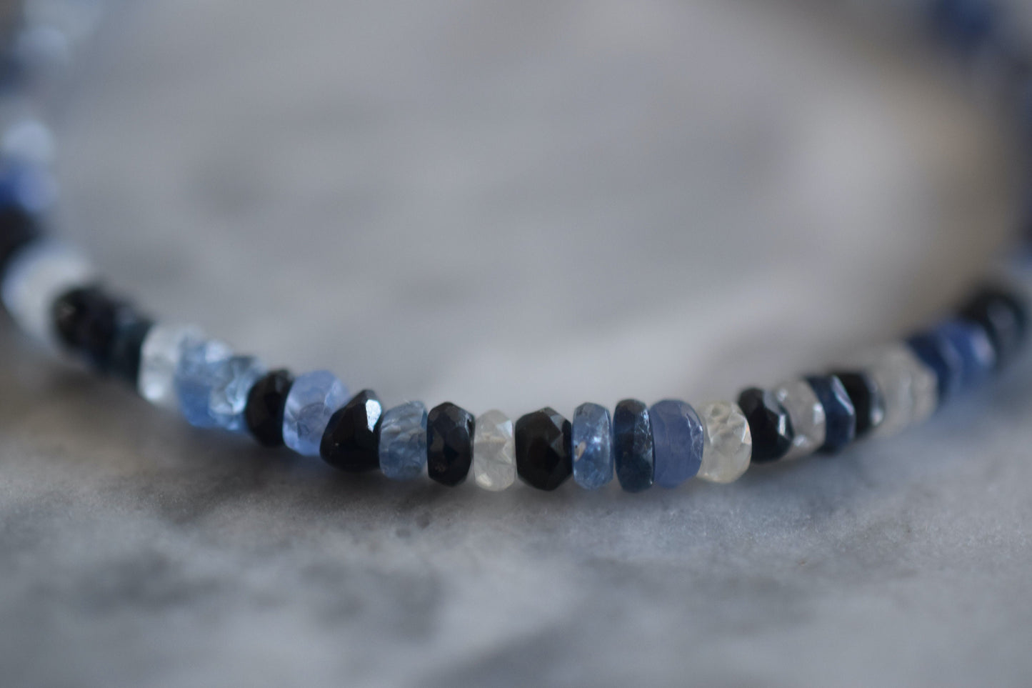 Natural Sapphire Bracelet, Blue Sapphire Bracelet & White Sapphire Bracelet