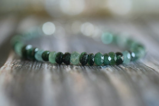 Emerald Bead Bracelet, Natural Emerald Bracelet