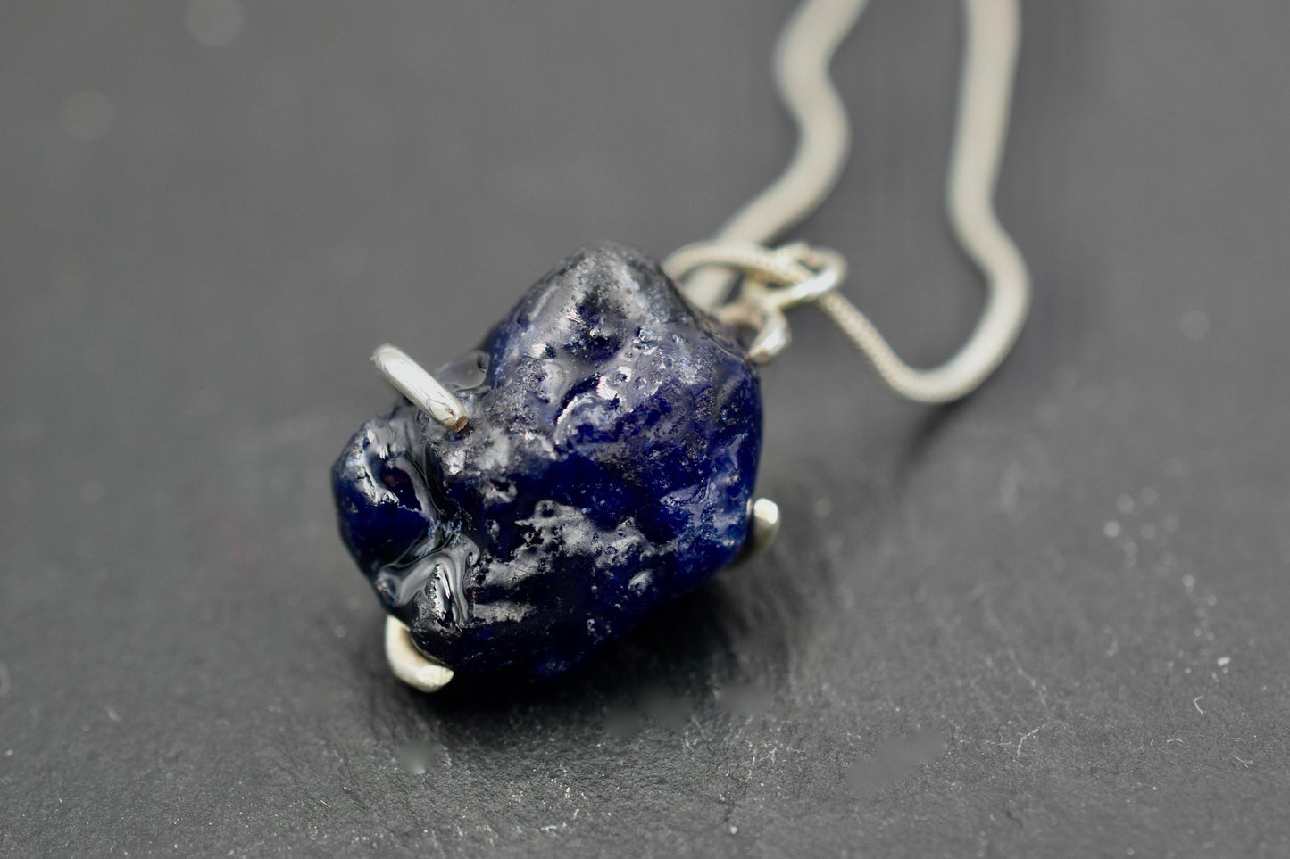 Silver Sapphire Necklace