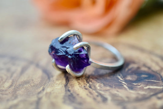 Raw Amethyst Ring