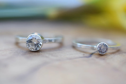 Lab Created White Sapphire Sterling Silver Ring