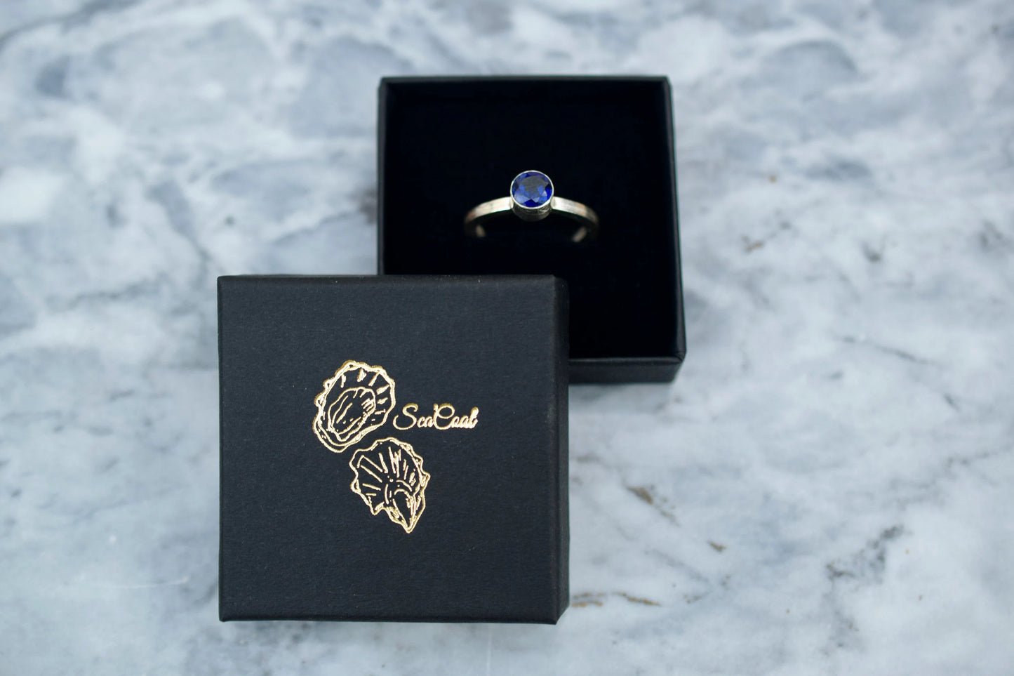 Lab Created Sapphire Sterling Silver Ring
