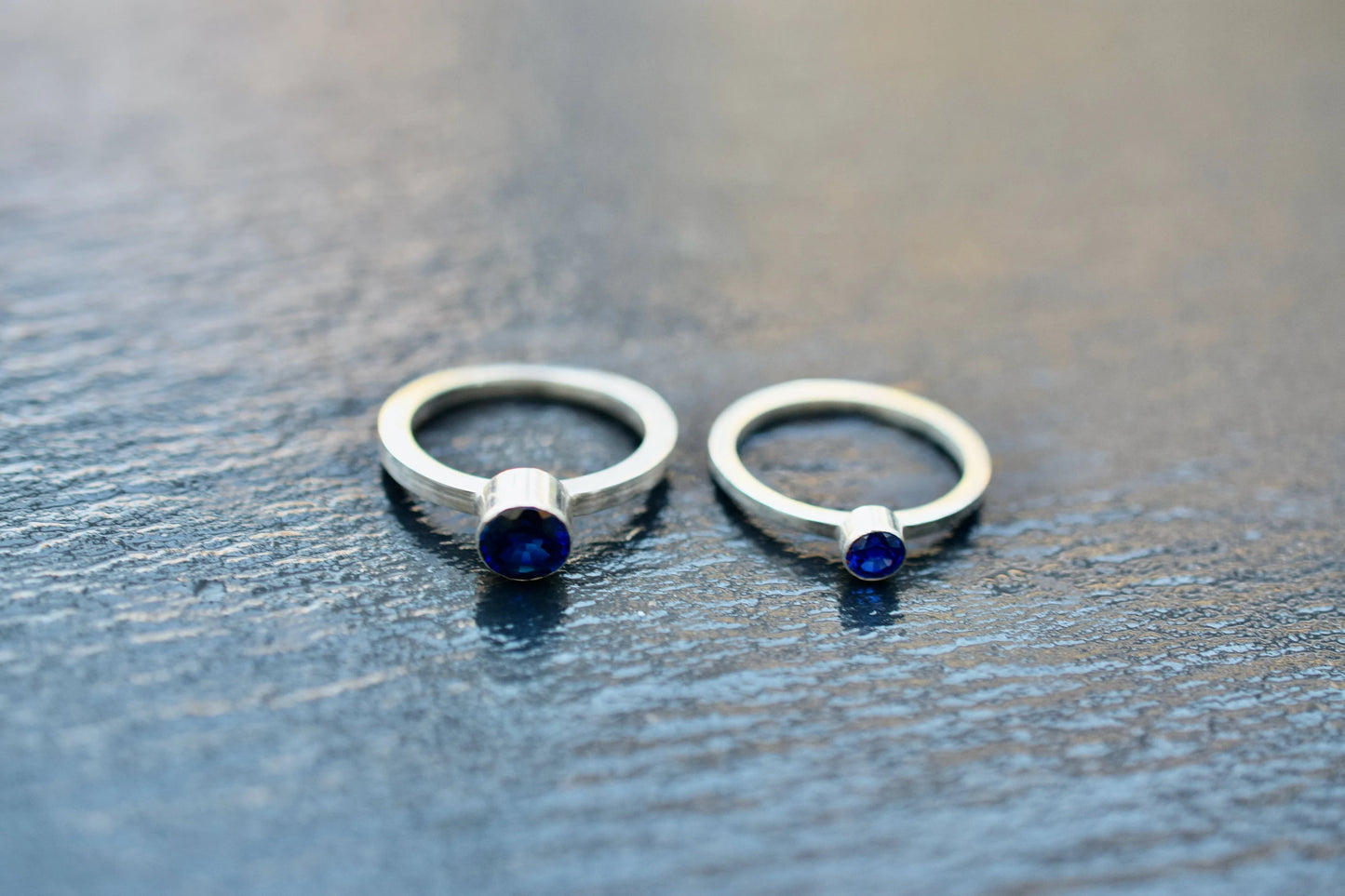 Lab Created Sapphire Sterling Silver Ring