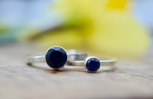 Lab Created Sapphire Sterling Silver Ring