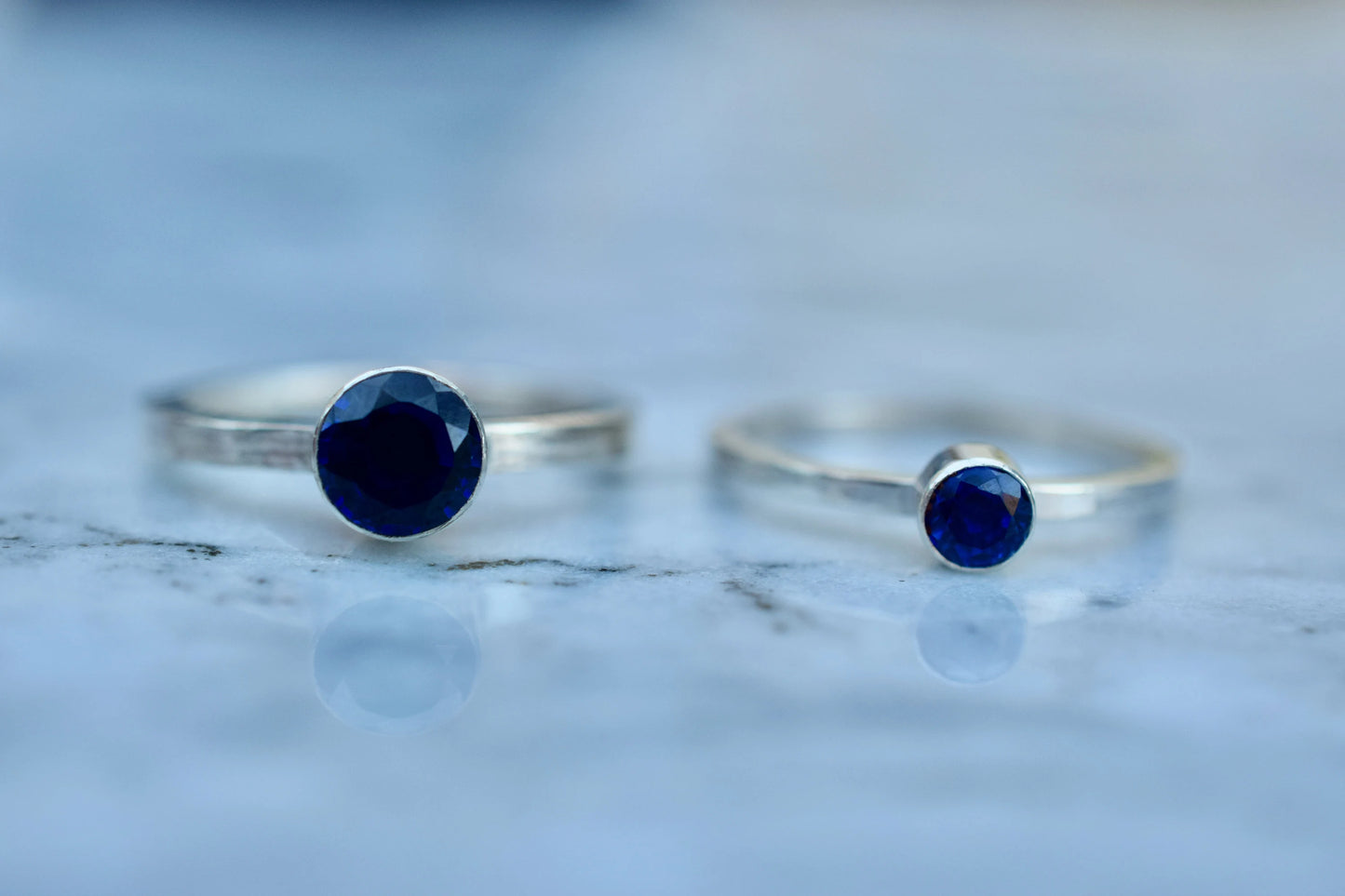 Lab Created Sapphire Sterling Silver Ring