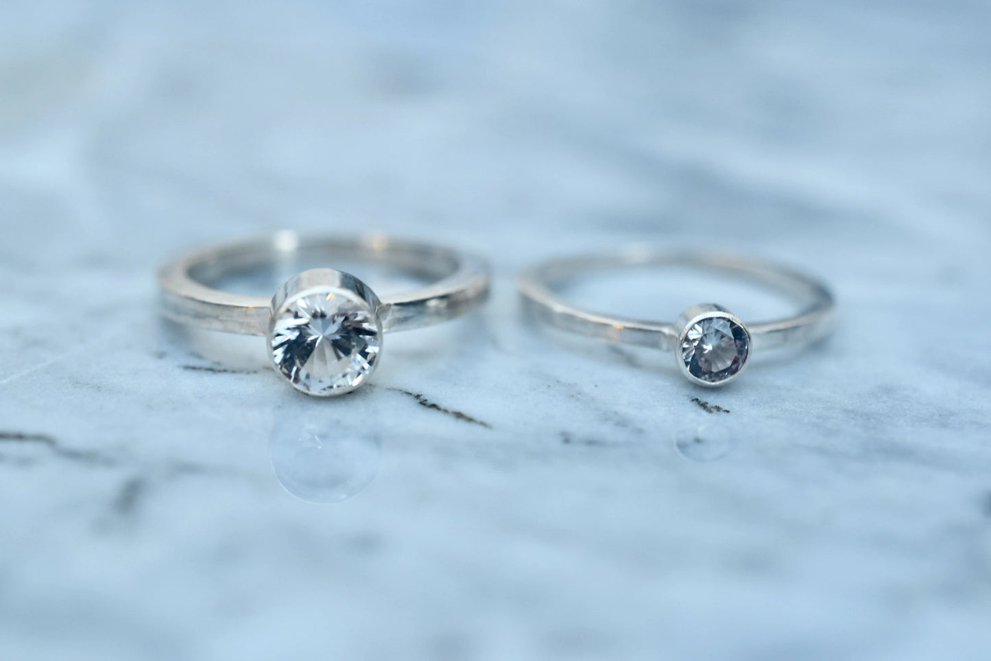Lab Created White Sapphire Sterling Silver Ring