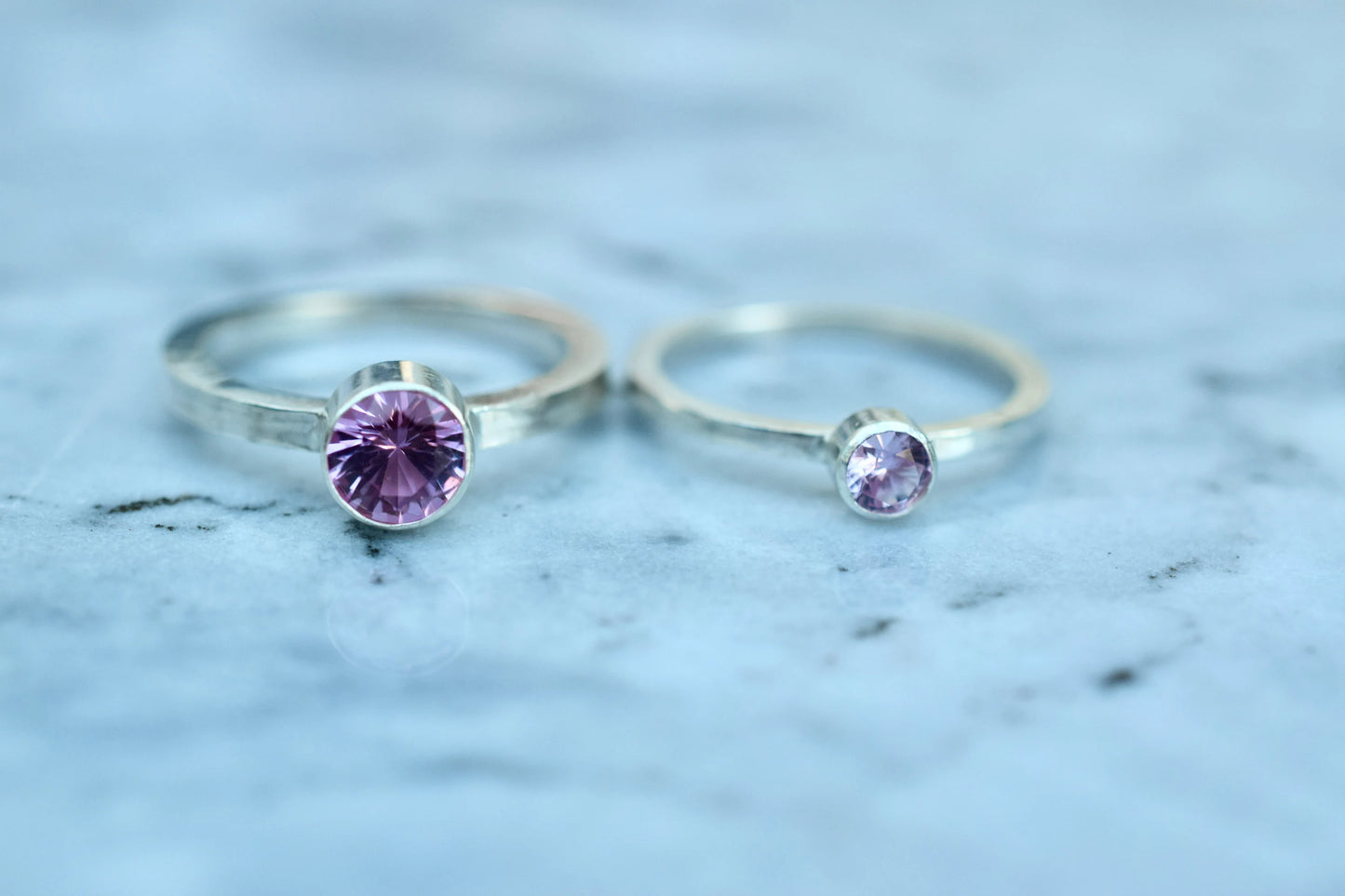 Lab Created Pink Sapphire Sterling Silver Ring