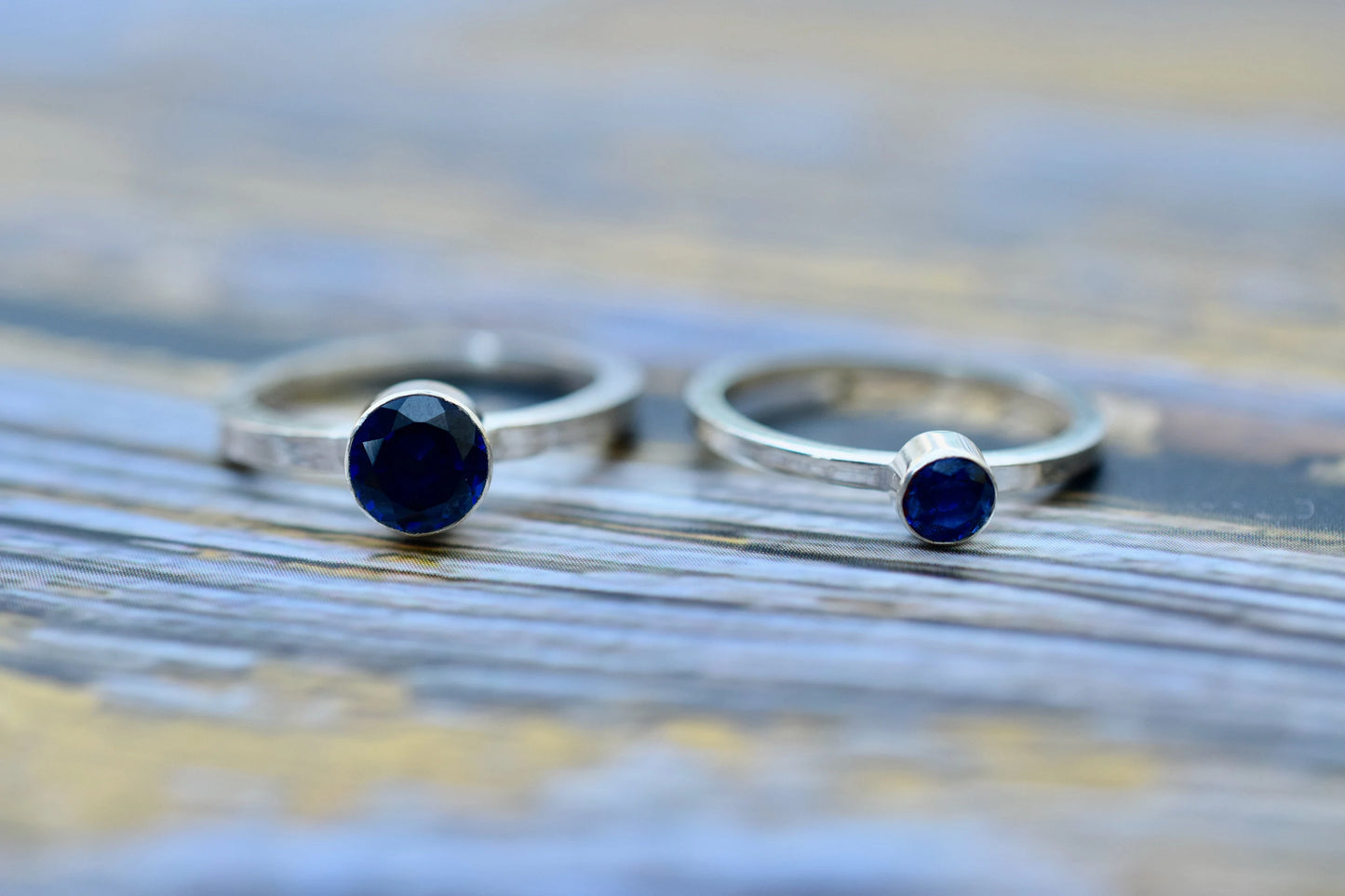 Lab Created Sapphire Sterling Silver Ring